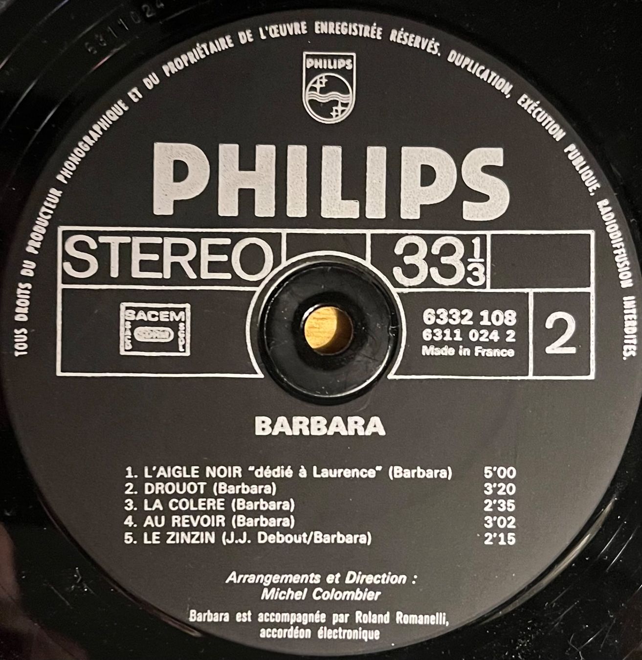 Dischi in vinile: BARBARA - L'AIGLE NOIR - 33 Tours – Usato da Bussigny venduto da vinyl-pas-cher 3