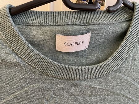 Scalpers Crew Neck Sweater - Size L - Light Green - Autumn E
