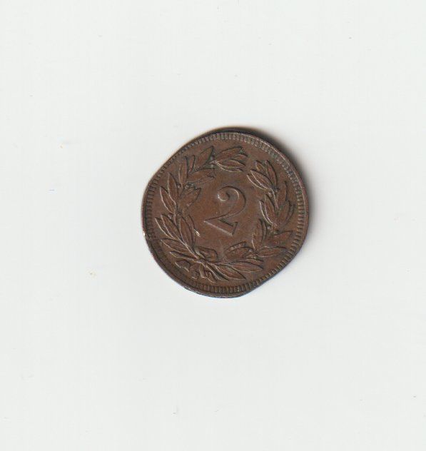 Tutti le monete: 2 Rappen 1902 – Usato da Minusio venduto da Mer66 1