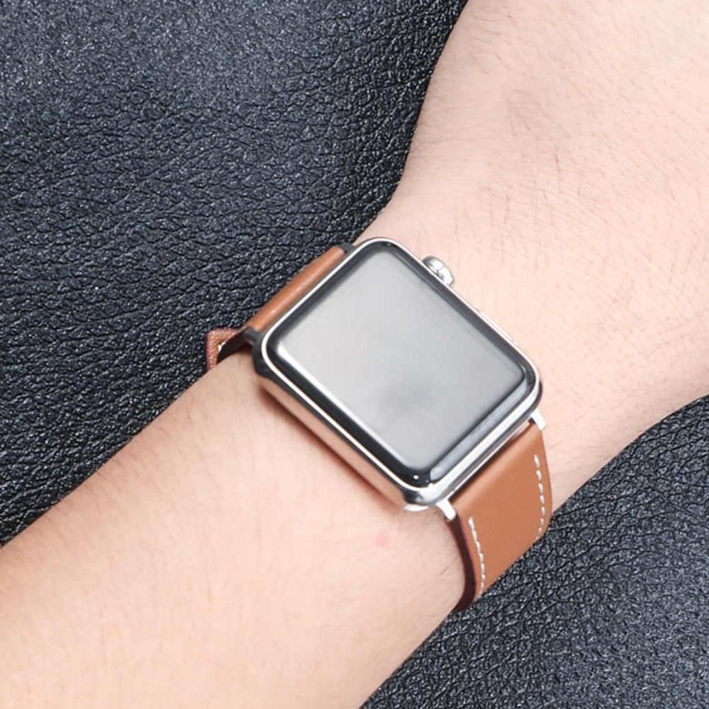 Bracelets: Leder Armband Apple Watch 42 41 40 38 Schwarz – Neuf (Voir description) à Chiasso par online.shop 3