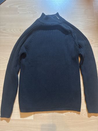Pull Angelo Litrico noir col montant, taille M