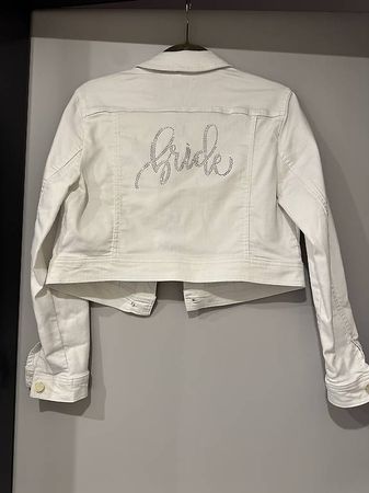 Bride Jeans Jacke mit Strass, 40, neu, weiss, Hochzeit, JGA