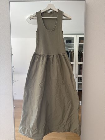 Kleid MNG Khaki Baumwolle Ärmellos Grösse S guter Zustand