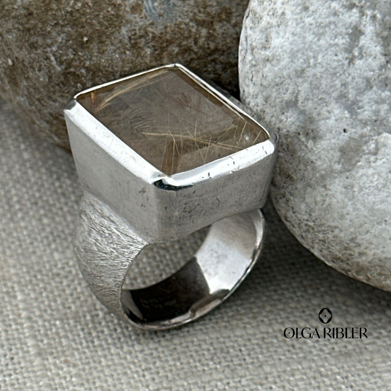 Olga Ribler Anelli: Unikate Silber Ring 925 mit Rutilquarz Grösse 58 – Nuovo (secondo la descrizione) da Luzern venduto da Schmuckoutlet 2