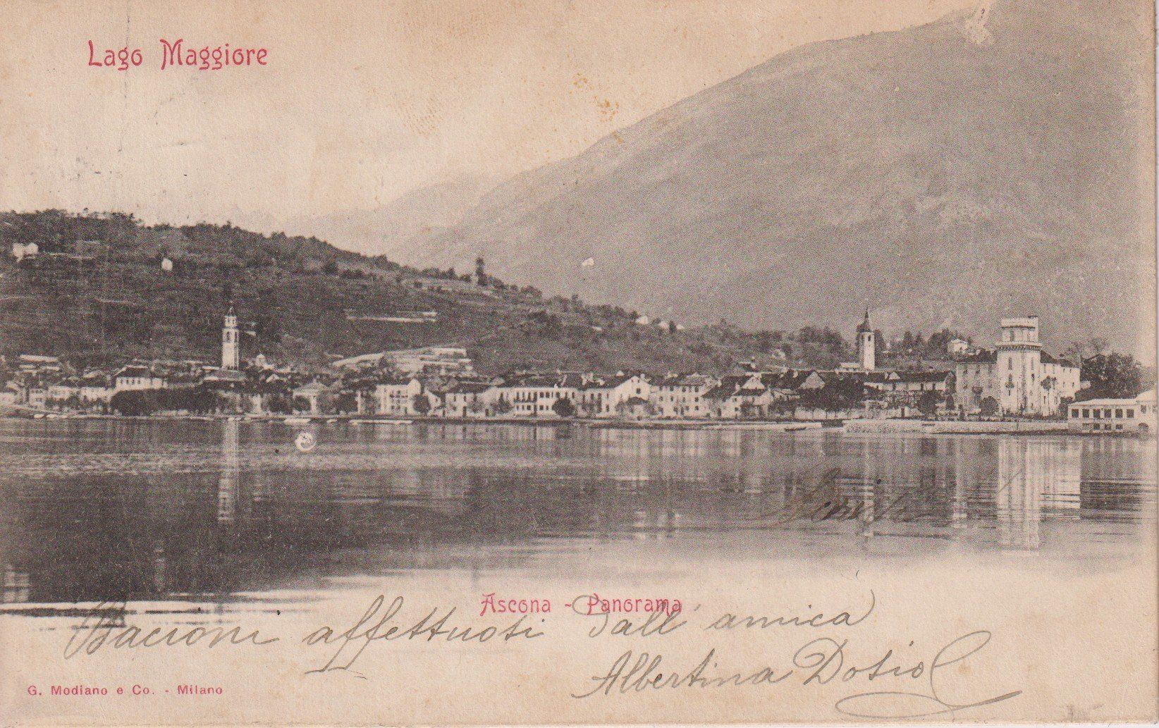 Cartoline postali: AK Ascona - Panorama -Lago Maggiore. Intra 1903 – Usato da Riva San Vitale venduto da MAR-NAPO