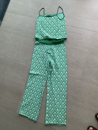 HALLHUBER Set Top und Hose Gruen Groesse S neuwertig