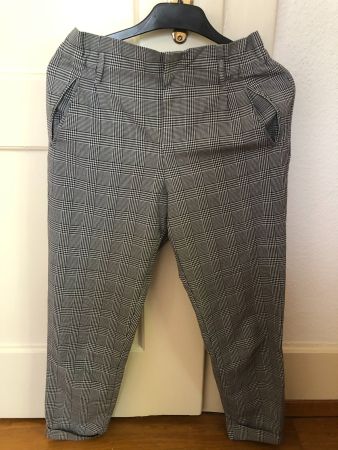 Zara Trafaluc Hose S 36 Karomuster Glencheck Paperbag