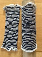 Colora Armstulpen / Mittli / Pulswärmer, Blau/Weiss, NEU