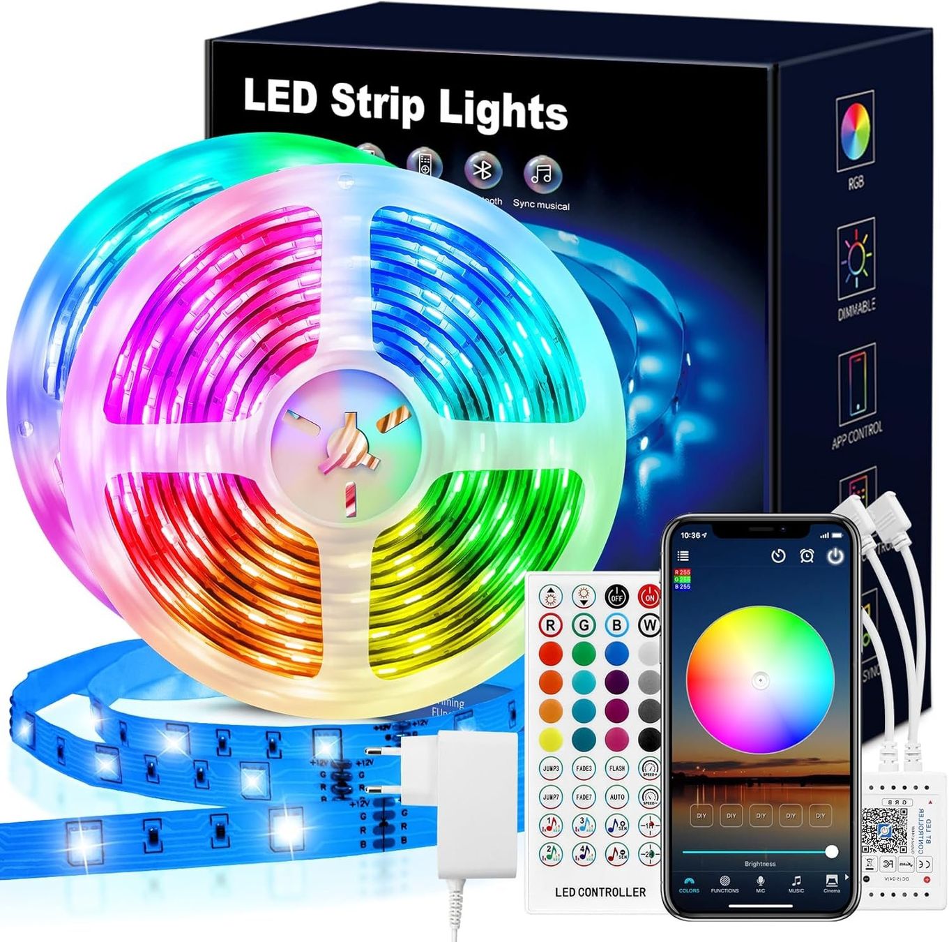 Ghirlande e barre luminose: 20m, LED Streifen Bluetooth RGB – Nuovo e nell'imballaggio originale da Nuglar venduto da SaleRitter