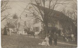 Landwirtschaft/Bauernfamilie 1910 Pferd+Kuh+Hund AG/BL?