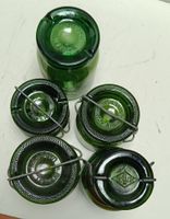 5er Set Einmachgläser 1/2L und 1L, grün, Bulach,(em457)