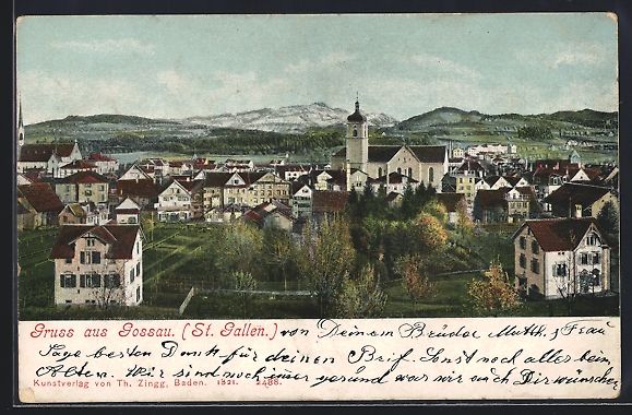Cartes postales: Gossau /St. Gallen, Teilansicht mit Kirc – D'occasion à Berlin par bartko-reher