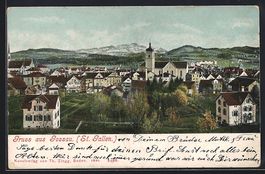 Gossau /St. Gallen, Teilansicht mit Kirc