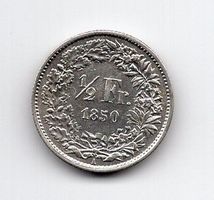 (1055) Schweiz, ½ Franken, 1850, top stgl