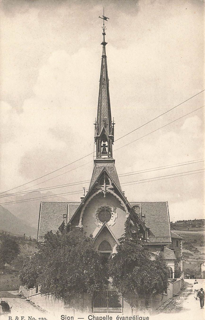 Cartoline postali: Sion chapelle évangélique – Usato da Biasca venduto da Blenio71