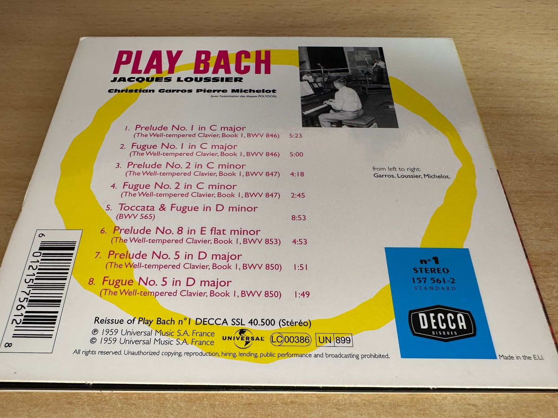 CDs: Jacques Loussier – Play Bach Nº1 – Gebraucht aus Rikon im Tösstal von Alpenmutz 1