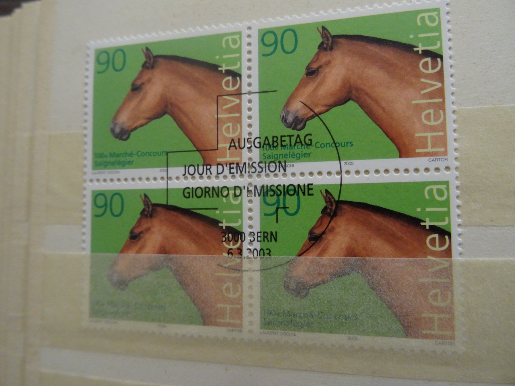 Tous les timbres: 2003 Pferd VIERERBLOCK ET – D'occasion à Olten par pechsisa1