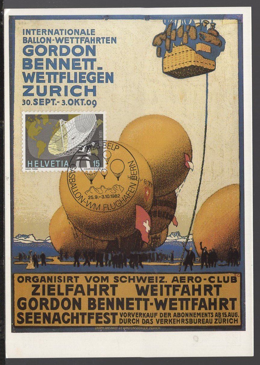 Alle Briefmarken: Flugpost Ballon Schweiz 1982 BELP Luftpost – Gebraucht aus Aarau von kufi44