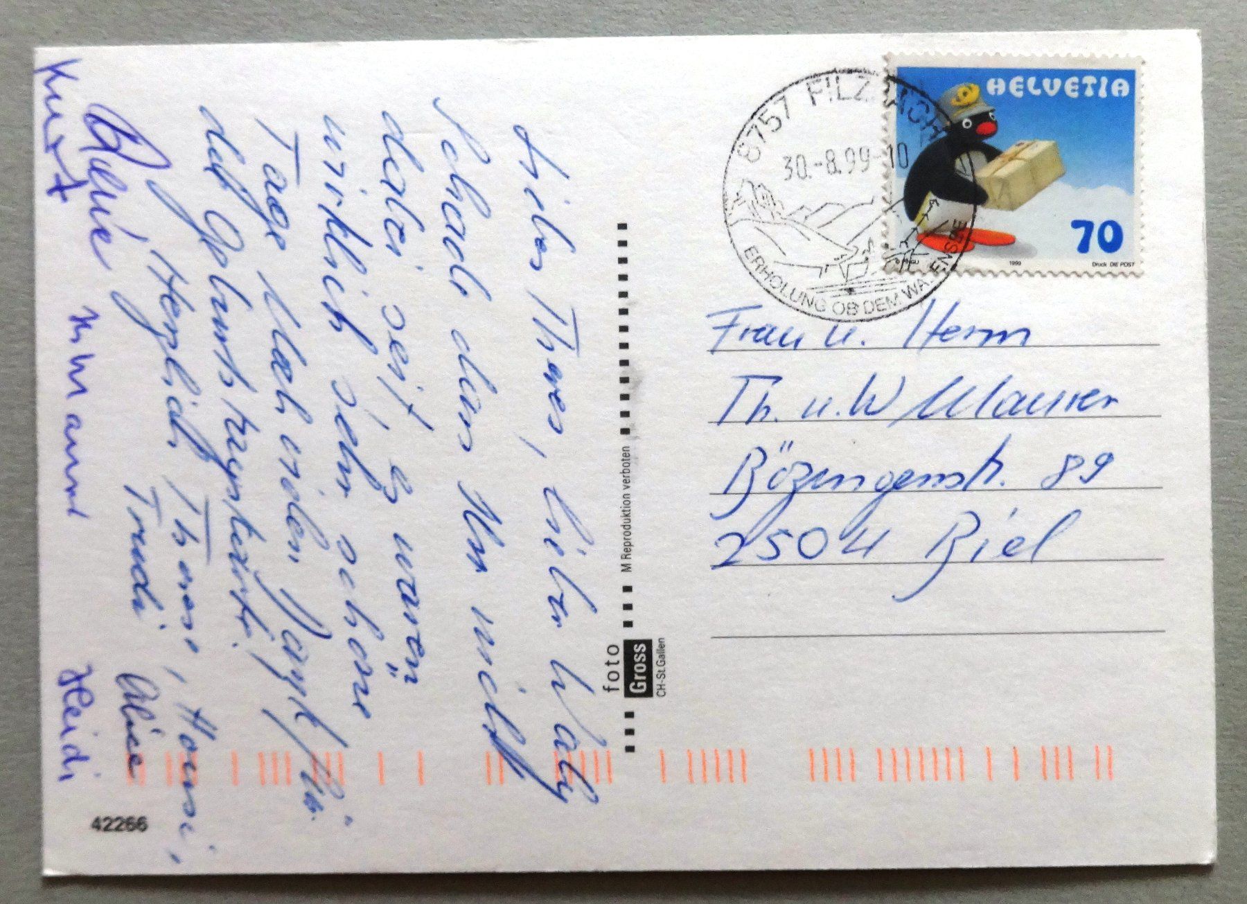 Cartoline postali: Glarus – Usato da Fétigny venduto da Billy2miny 1