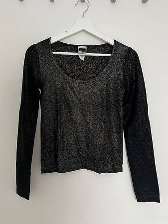 Schwarz-goldenes Langarmshirt Gr. S