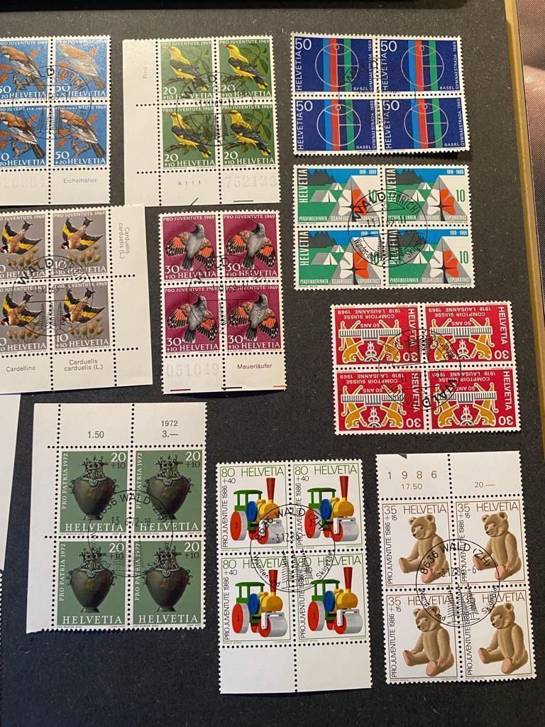 Alle Briefmarken: Los 40 4-er Blöcke Werbemarken Pro Juven – Neu (gemäss Beschreibung) aus Niederweningen von rimicanardo