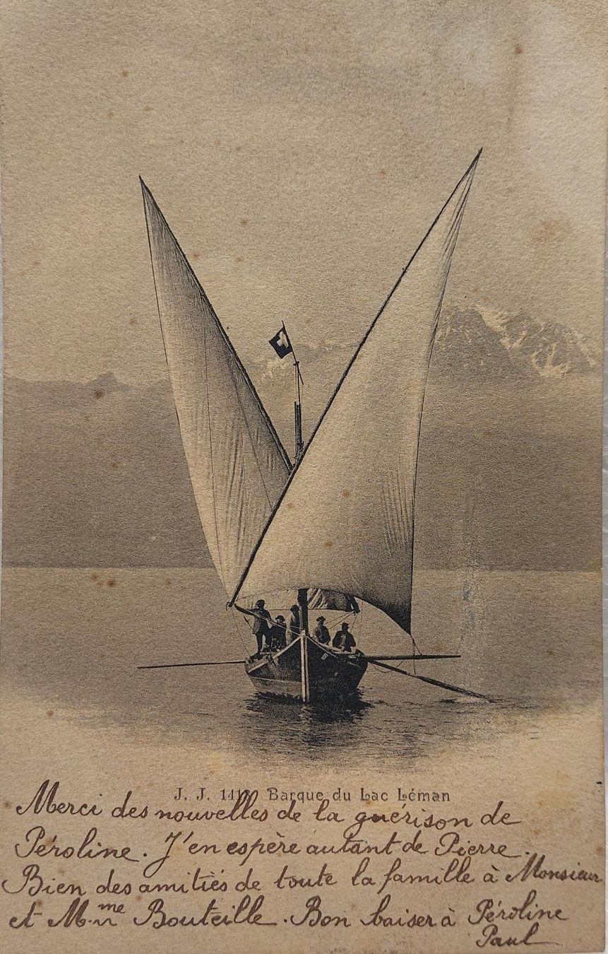 Ansichtskarten: Barque du Léman – Gebraucht aus Delémont von Domdom1