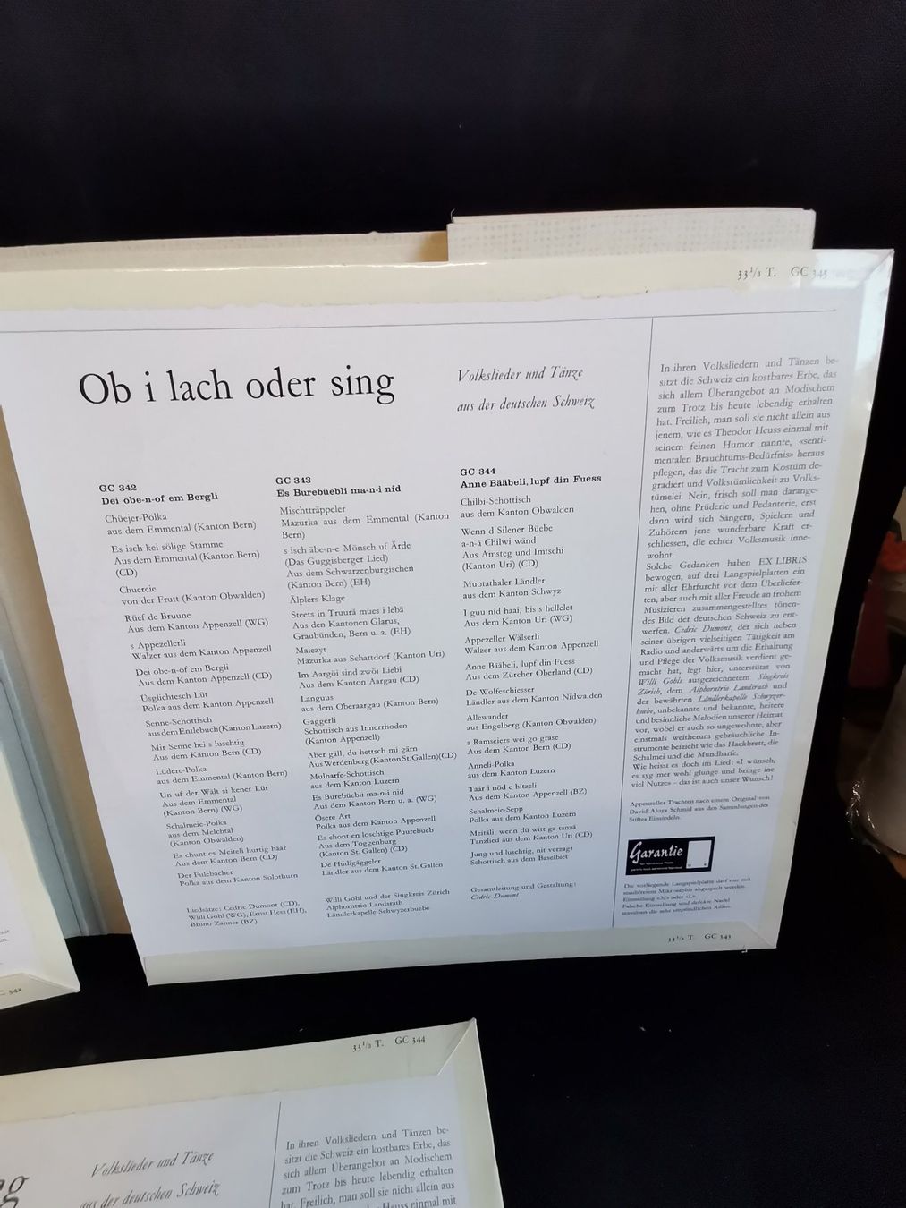 Dischi in vinile: LP Volkslieder und Tänze aus der Schweiz, ob i lach oder sin – Usato da Wiedlisbach venduto da materialkreislauf 4