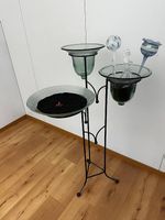 Ständer 3-fach aus Metall, mit 2 Glasbehälter und Schale