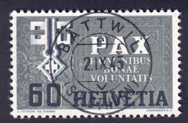 1945, Nr. 268 Pax, Vollstempel Bättwil SO, sign. Liniger