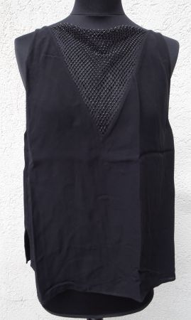 Massimo Dutti Shirt Top schwarz Gr M NEU Glitzer Netz