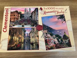 Clementoni Puzzle, 3x1000 Teile, Romantic Italy