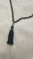 Japamala oeil de tigre, onyx et malachite