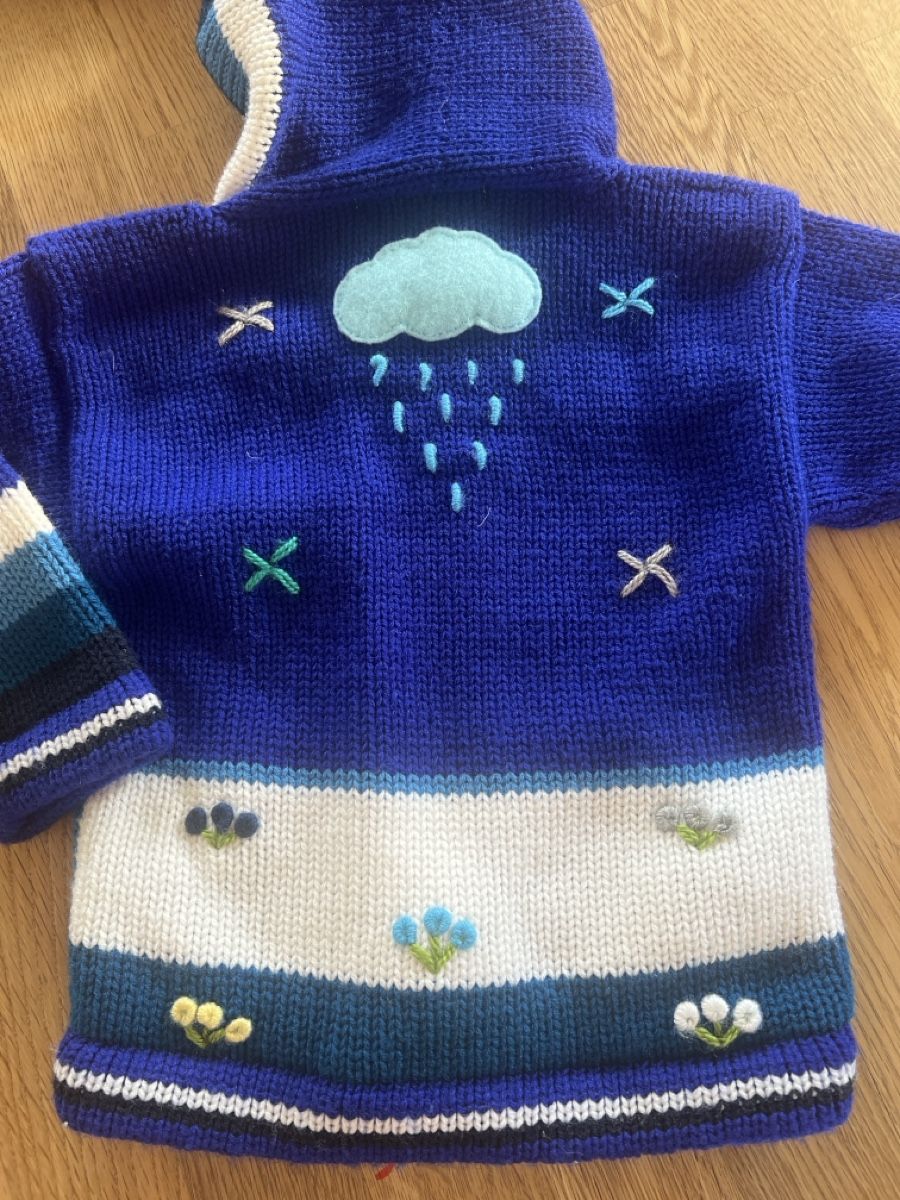Giacche & Cappotti: Kinder Strickjacke mit Kapuze blau ca. gr.76 – Usato da Luterbach venduto da vatab 3