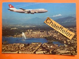1973  177 Genève. Boeing 747 au-dessus de la ville