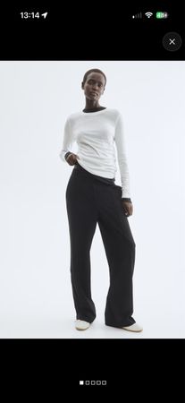 H&M Elegante Twillhose schwarz, Gr. 38