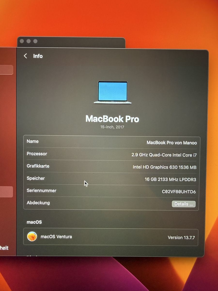 Apple Notebook: MacBook Pro 15 / Touchbar / i7 – Usato da Mellingen venduto da lowjam 3