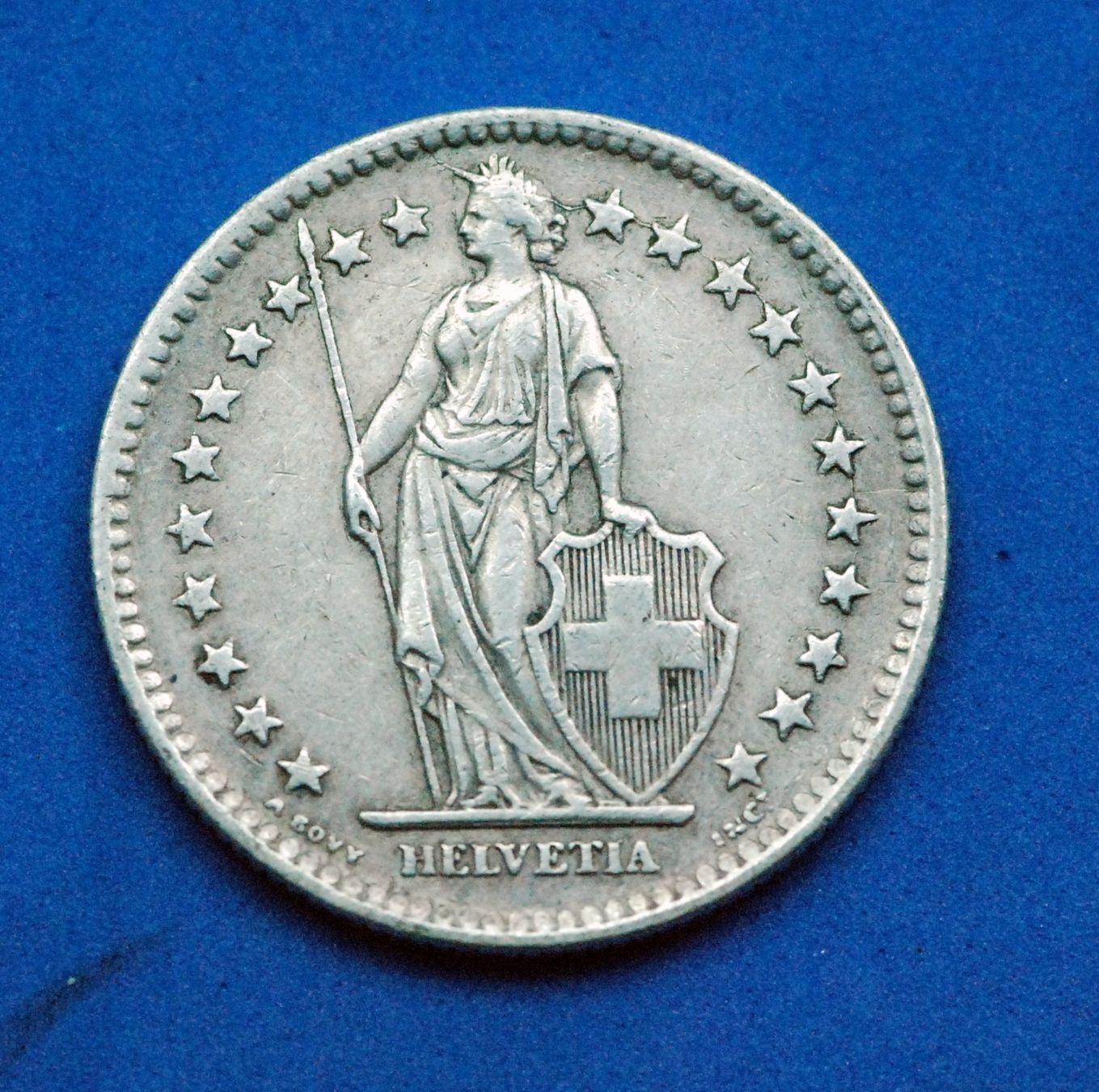Tutti le monete: Silberner 2.- 1946 / Prägefehler, "Einhorn" – Usato da Mühlethal venduto da sowato 1
