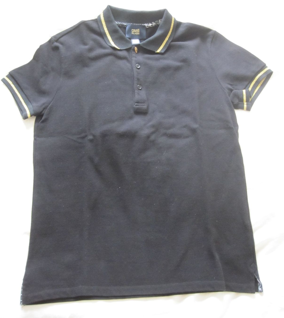 Roberto Cavalli Magliette Polo: Polo ROBERTO CAVALLI CLASS Noir liseré doré – Usato da Nyon venduto da WHTF 2