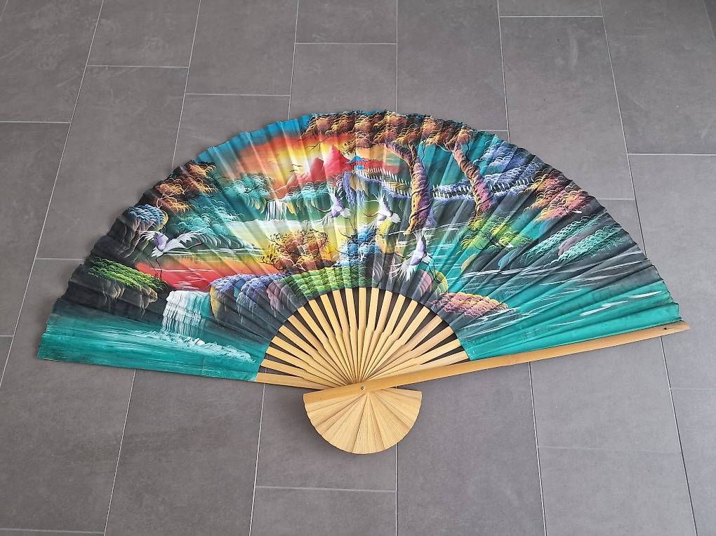 Tutte le decorazioni: Handbemalter Fächer Asien 90 cm hoch, neu! – Nuovo (secondo la descrizione) da Ottikon venduto da nag-champa77