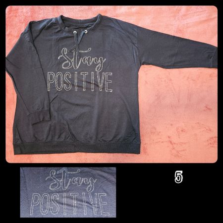 Pullover "Stay positive" dunkelblau, XL, NEU