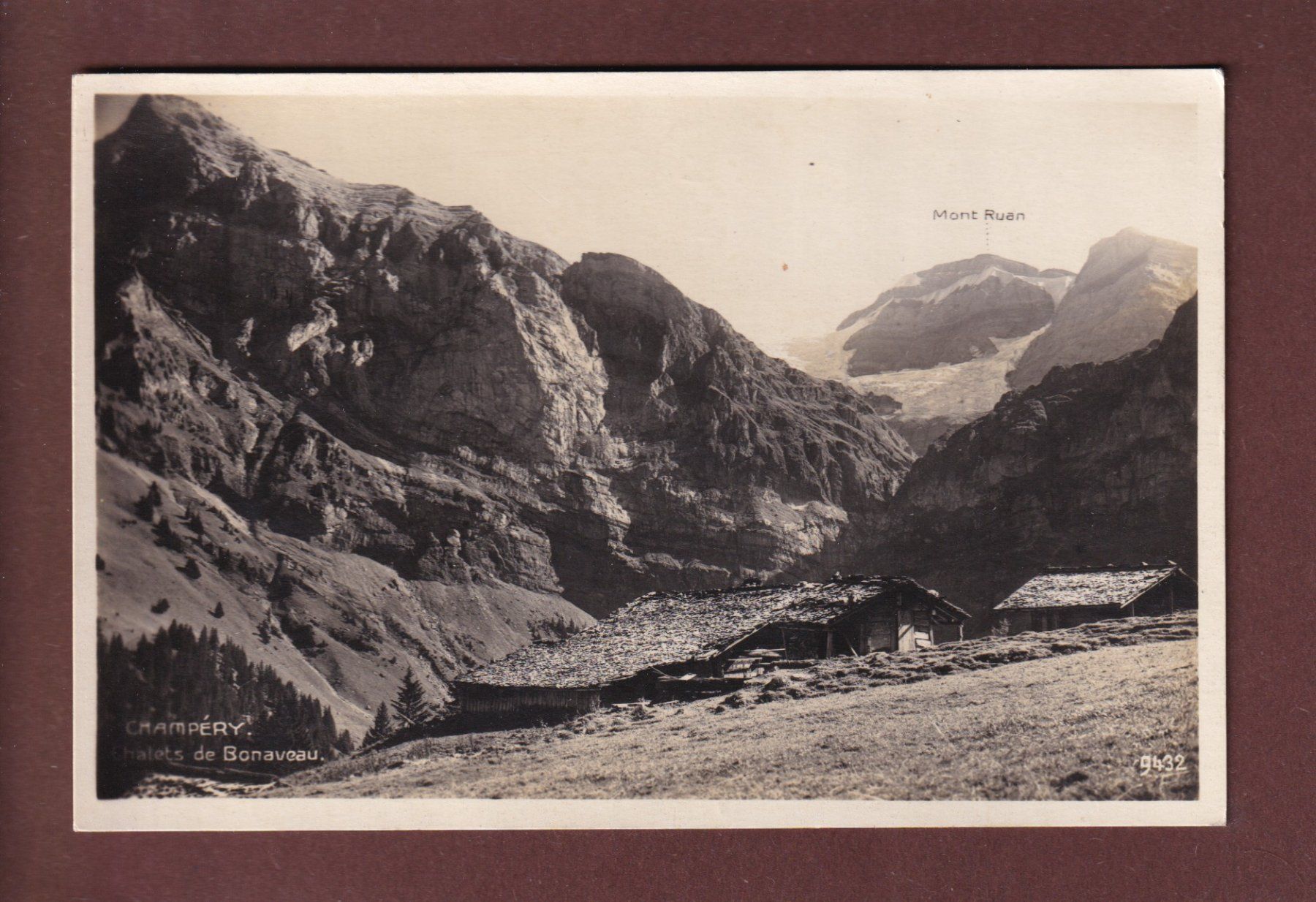 Cartoline postali: Champéry - Chalets de BONAVEAU - 1927 – Usato da Pully venduto da nicecards