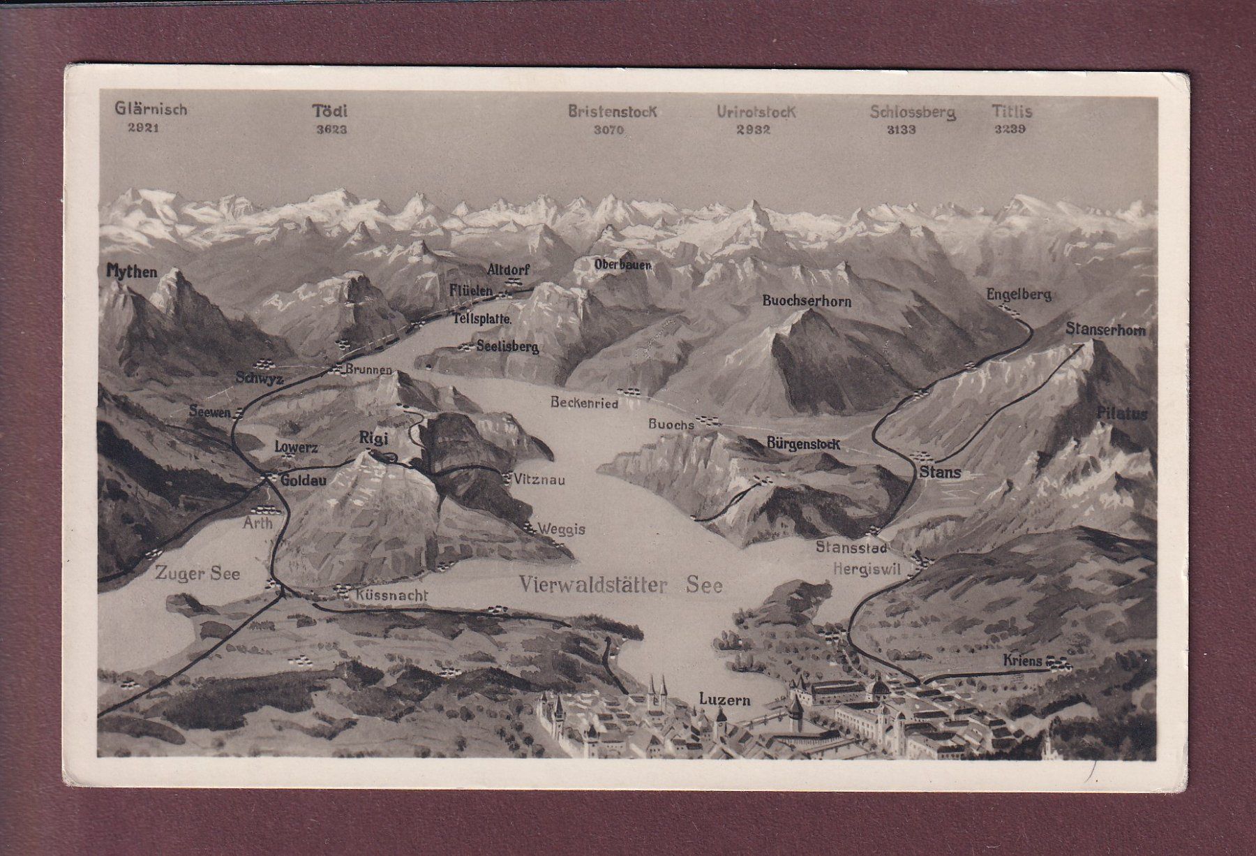 Cartoline postali: LUZERN und Umgebung – Usato da Pully venduto da nicecards