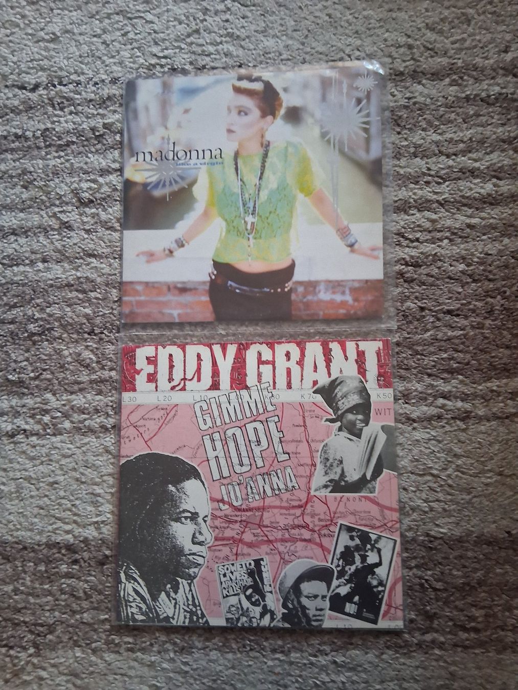 Dischi in vinile: 2 vinyles  30 Cm. Madonna "Like a Virgin" et Eddy Grant – Usato da Aigle venduto da Marcagapit