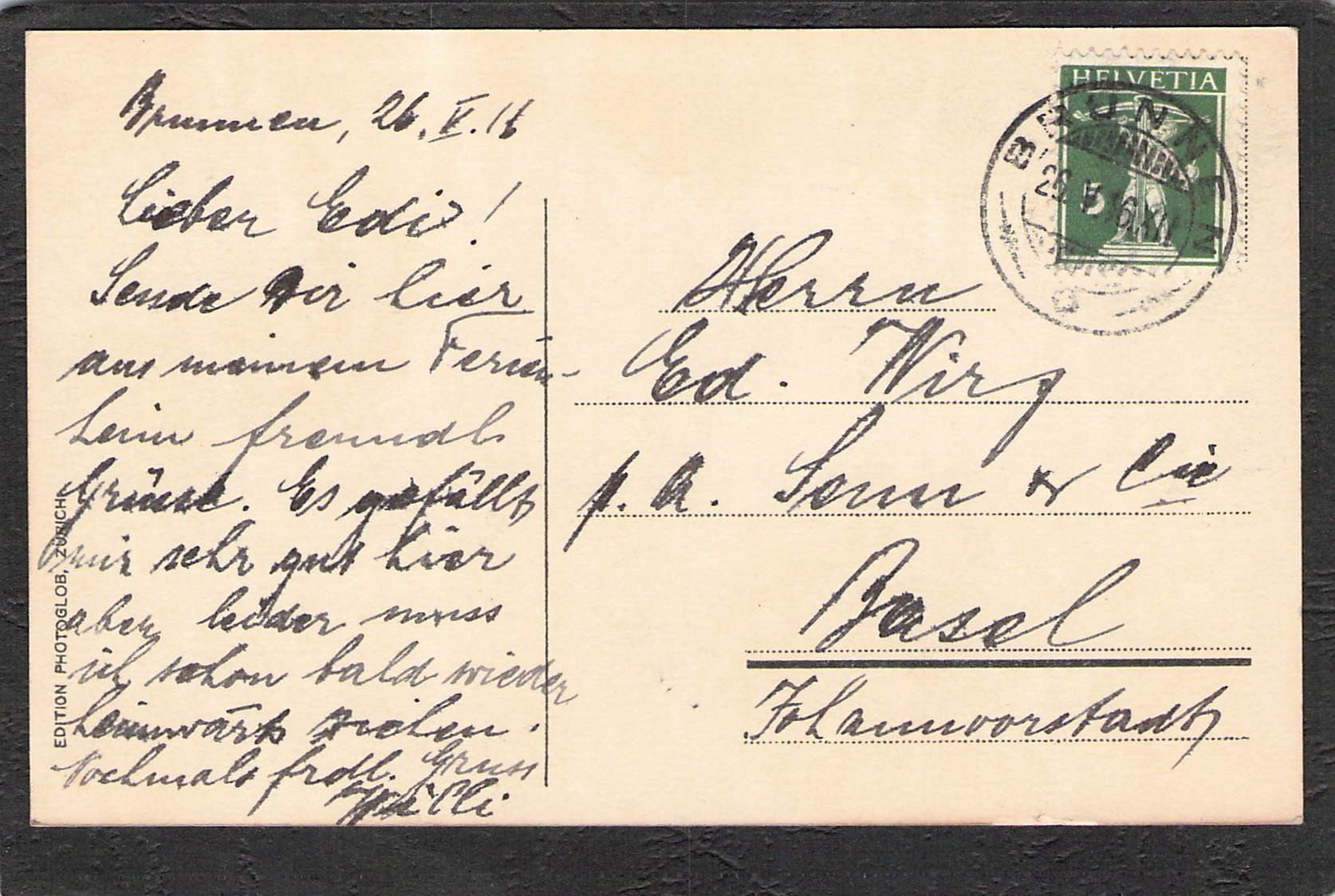 Cartoline postali: ^Brunnen SZ , 1916 – Usato da Reichenburg venduto da Pipo-67 1