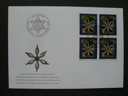 2001 Nr. 1039 im 4er Block auf FDC druck um 1mm verschoben