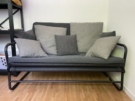 Bettsofa Hammarn Ikea (inkl. Kissen), dunkelgrau/schwarz