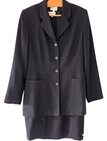 Cartoon Tailleur robe blazer vintage noir Kostüm 42/40