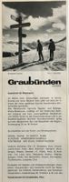 Vintage Reklame, Wintersport in Graubünden, Gensetter, 1964