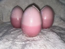 Ostereier Kerzen, 3er Set, Rosa-Weiss, Neu!