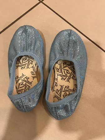 Beck Gymnastik-/Ballettschläppchen blau Glitzer